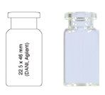 Vialki 10ml; 22,5x46mm; kapslowane N20, szkło białe, płaskodenne