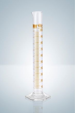 Cylinder wysoki z certyfikatem serii, klasa A (skala brązowa), stopka szklana