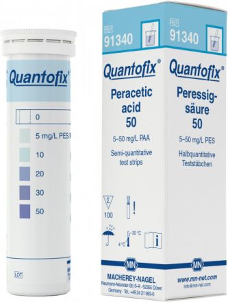 Paski Quantofix Kwas nadoctowy 0-50 mg/l,0 • 5 • 10 • 20 • 30 • 50  mg/L