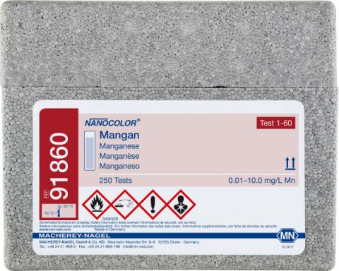 NANOCOLOR Mangan 0,01-10,0 mg/l, dł. fali 470, 100–250 oznaczeń