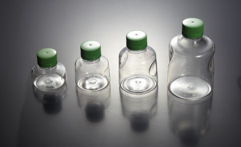 Butelki do przechowywania roztworów, sterylne, zielona nakrętka, 1/pak.