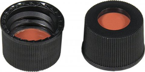Nakrętka czarna PP z otworem i spetą guma czerwona/TEF bezbarwne 1mm; gwint N10