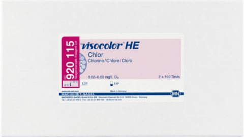 VISOCOLOR HE Chlor wolny i ogólny 0,02-0,6 mg/l, uzupełnienie, 160 oznaczeń