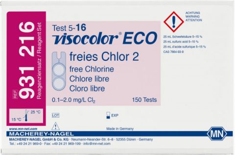 VISOCOLOR ECO Chlor wolny 2 0,1-2,0 mg/l, uzupełnienie, 150 oznaczeń