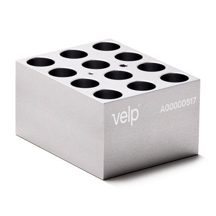 Blok aluminiowy (wkład 1/2) VLS-W12-D170-A do ECODryBlock na 12 probówek 17mm, średnica otworów 17.8mm, głębokość 45mm