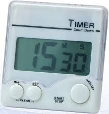 Stoper elektroniczny min/sek typ JT309 obudowa biała, klips i magnes, LCD 5x2cm, alarm 30s