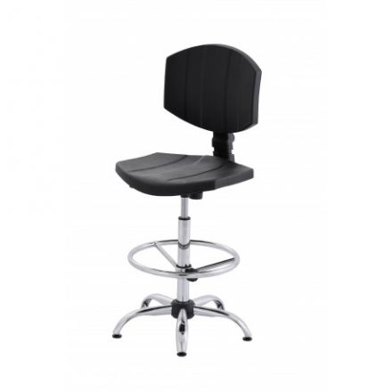 Krzesło obrotowe PU, podst. chrom., podnośnik 250mm, chrom. wspornik oparcia