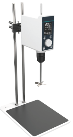 Mieszadło mechaniczne 50L (H2O), silnik bezszczotkowy 80W, 100-2000rpm,max 35.000mPas, cyfrowy wyświetlacz, timer, mieszadło śmigłowe, statyw