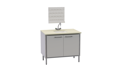 Stół przyścienny do mycia 1200x750x900mm blat AGLODROM 1xzlew ceramiczny, armatura, ociekacz