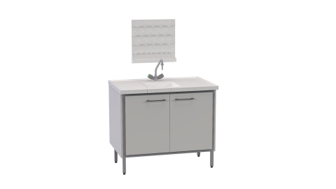 Stół przyścienny do mycia 1200x750x900mm blat ceramika techniczna 1xzlew, armatura, ociekacz