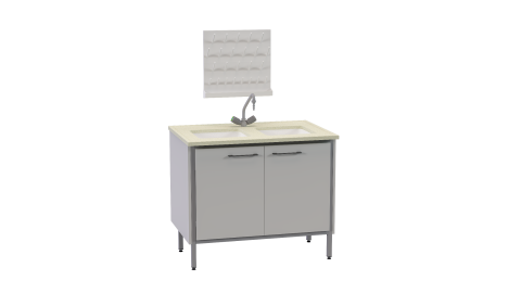 Stół przyścienny do mycia 1200x750x900mm blat AGLODROM 2x zlew ceramiczny, armatura, 2x ociekacz