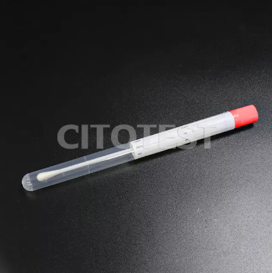Pałeczka wymazowa plastikowa 15 cm w probówce transportowej, sterylna Gamma, końcówka wiskozowa, pakowana indywidualnie 1szt/op.op.100szt