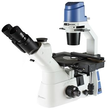 Mikroskop odwrócony Oxion stolikiem mechanicznym, pole